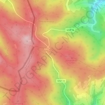 Carte topographique Bayerische Schanz (507,9), altitude, relief