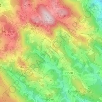 Carte topographique Innerödt, altitude, relief