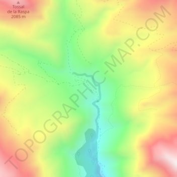 Carte topographique Bordas des Plans, altitude, relief