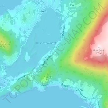Carte topographique Teigen, altitude, relief