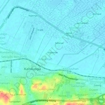 Carte topographique Klaseman, altitude, relief