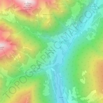 Carte topographique Sonvigo, altitude, relief