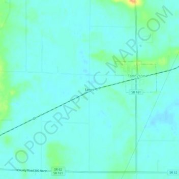 Carte topographique Eames, altitude, relief
