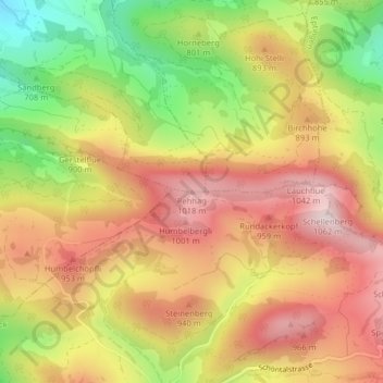 Carte topographique Rehhag, altitude, relief
