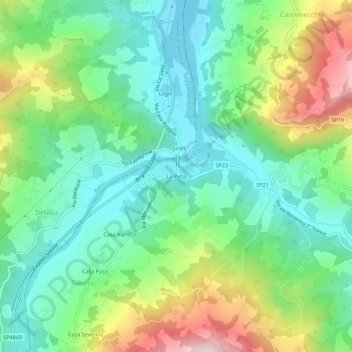 Carte topographique La Volta, altitude, relief
