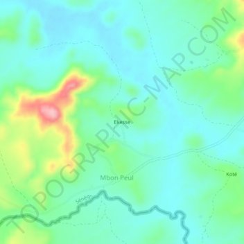 Carte topographique Ekesse, altitude, relief