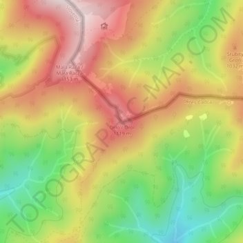 Carte topographique Orło / Orol, altitude, relief