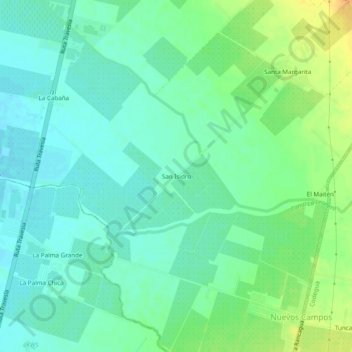 Carte topographique San Isidro, altitude, relief