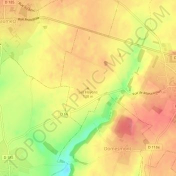 Carte topographique Les Hayons, altitude, relief