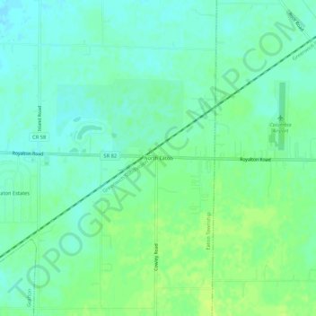 Carte topographique North Eaton, altitude, relief