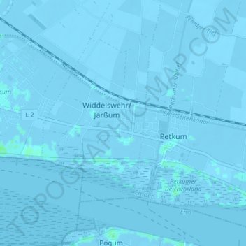 Carte topographique Widdelswehr, altitude, relief