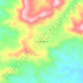 Carte topographique Once de Febrero, altitude, relief