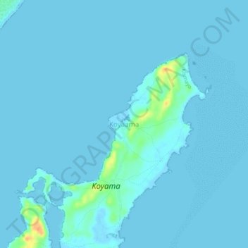 Carte topographique Koyaama, altitude, relief