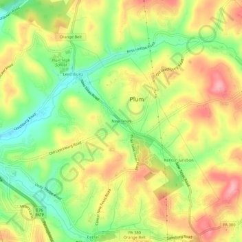 Carte topographique New Texas, altitude, relief