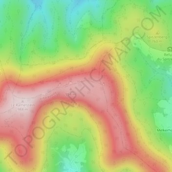 Carte topographique Taennchel, altitude, relief