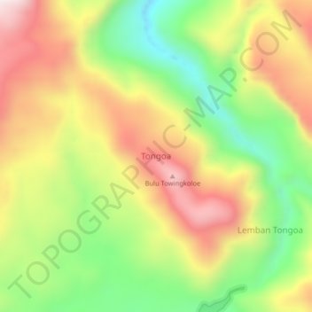 Carte topographique Tongoa, altitude, relief