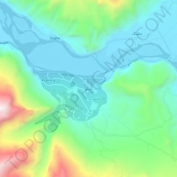 Carte topographique خپلو, altitude, relief