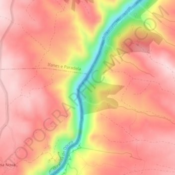 Carte topographique El Pielago, altitude, relief
