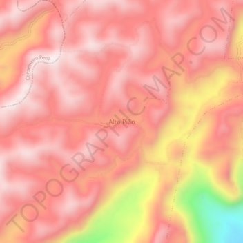 Carte topographique Alto Pião, altitude, relief