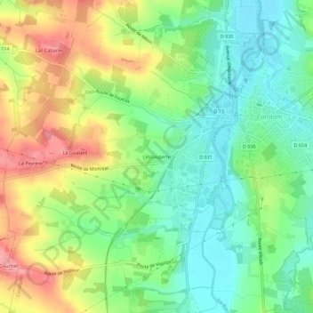 Carte topographique Lescouperle, altitude, relief