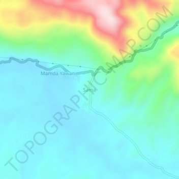Carte topographique Sama, altitude, relief