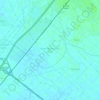 Carte topographique Hisali Muhiuddin Pur, altitude, relief