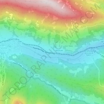 Carte topographique Tischler, altitude, relief