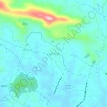 Carte topographique Vaanivilas, altitude, relief