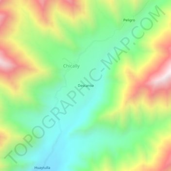 Carte topographique Descanso, altitude, relief