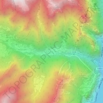 Carte topographique Biacesa di Ledro, altitude, relief