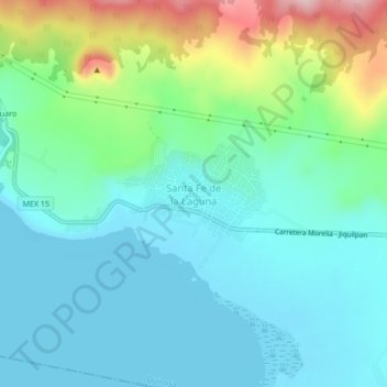 Carte topographique Santa Fe de la Laguna, altitude, relief