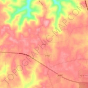 Carte topographique Decide, altitude, relief