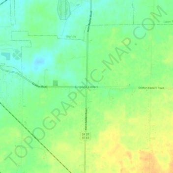 Carte topographique Kingsleys Corners, altitude, relief