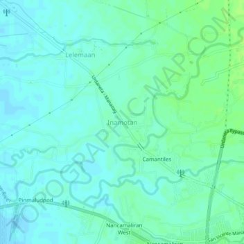 Carte topographique Inamotan, altitude, relief
