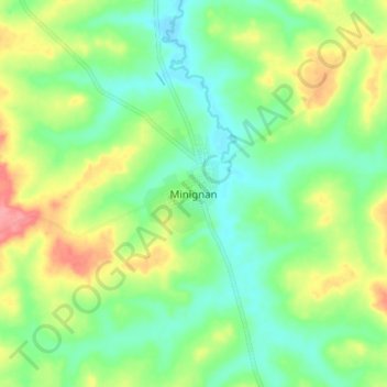 Carte topographique Minignan, altitude, relief