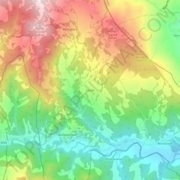 Carte topographique Casale, altitude, relief
