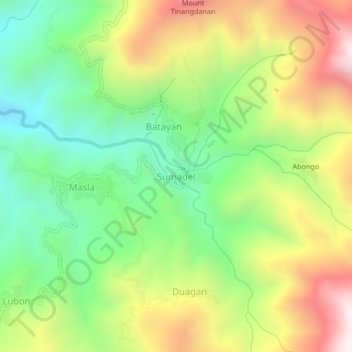 Carte topographique Sumadel, altitude, relief