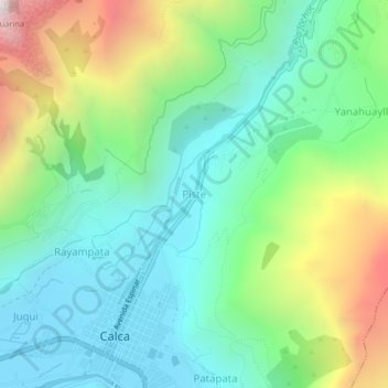 Carte topographique Piste, altitude, relief