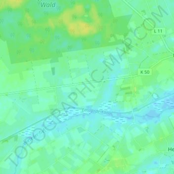 Carte topographique Blöckermoor, altitude, relief