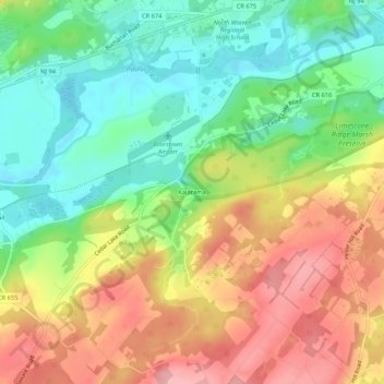 Carte topographique Kalarama, altitude, relief