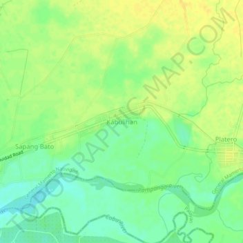 Carte topographique Kabulihan, altitude, relief