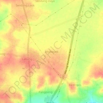 Carte topographique Morkepek, altitude, relief