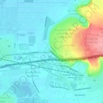 Carte topographique R4a, altitude, relief