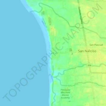 Carte topographique La Paz, altitude, relief