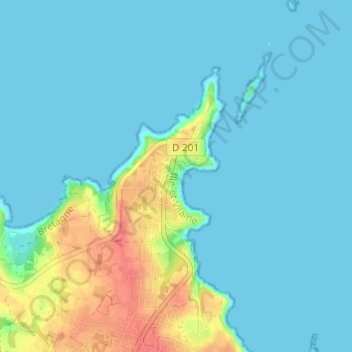 Carte topographique Port Mer, altitude, relief