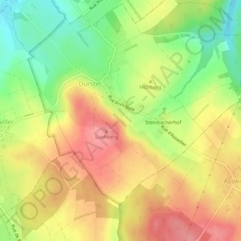 Carte topographique Stuerzelberg, altitude, relief