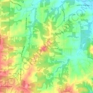 Carte topographique Jarvis, altitude, relief