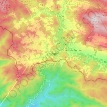 Carte topographique Ringlet, altitude, relief