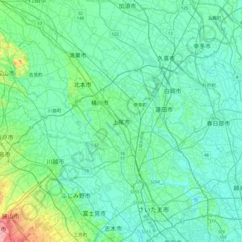 Carte topographique Ageo, altitude, relief