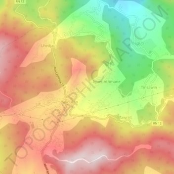 Carte topographique Ulmuten, altitude, relief